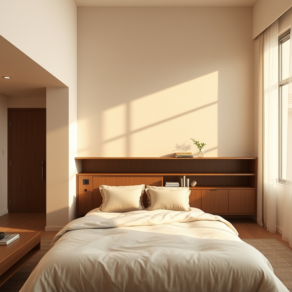 Floating Nightstand - small bedroom idea